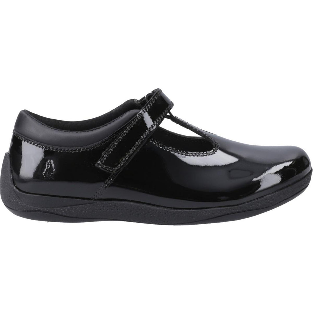 Hush Puppies Caitlin T-Bar Patent Jnr Black