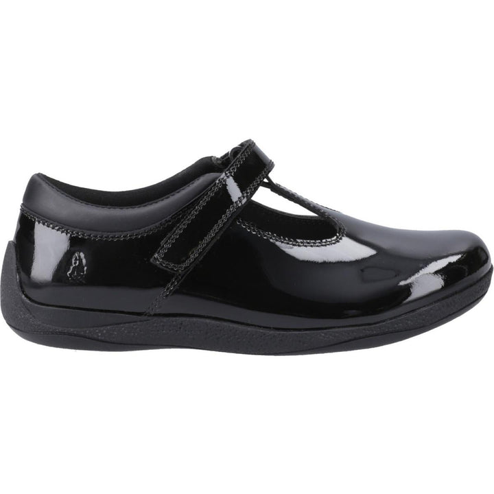 Hush Puppies Caitlin T-Bar Patent Jnr Black
