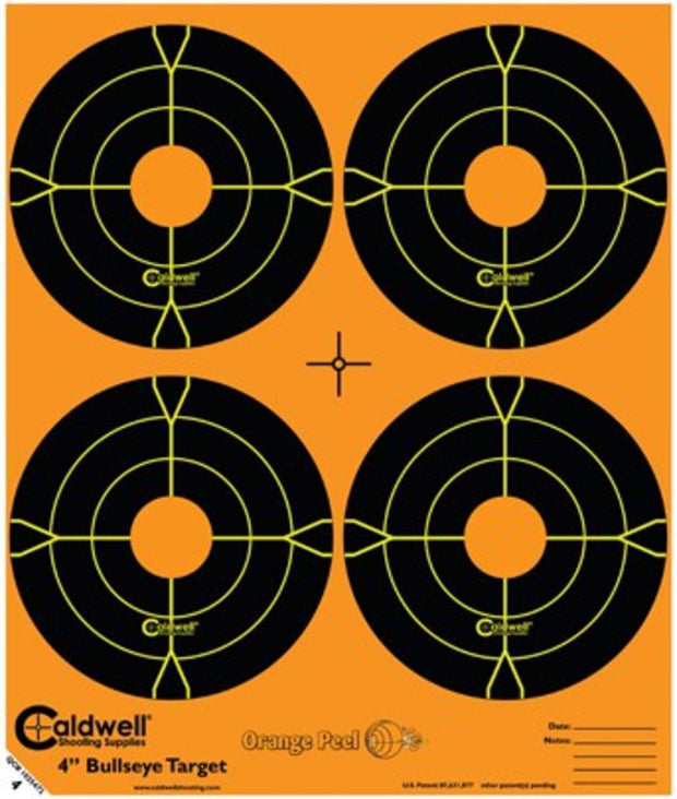Caldwell Orange Peel 4" Bullseye, 25 Sheets