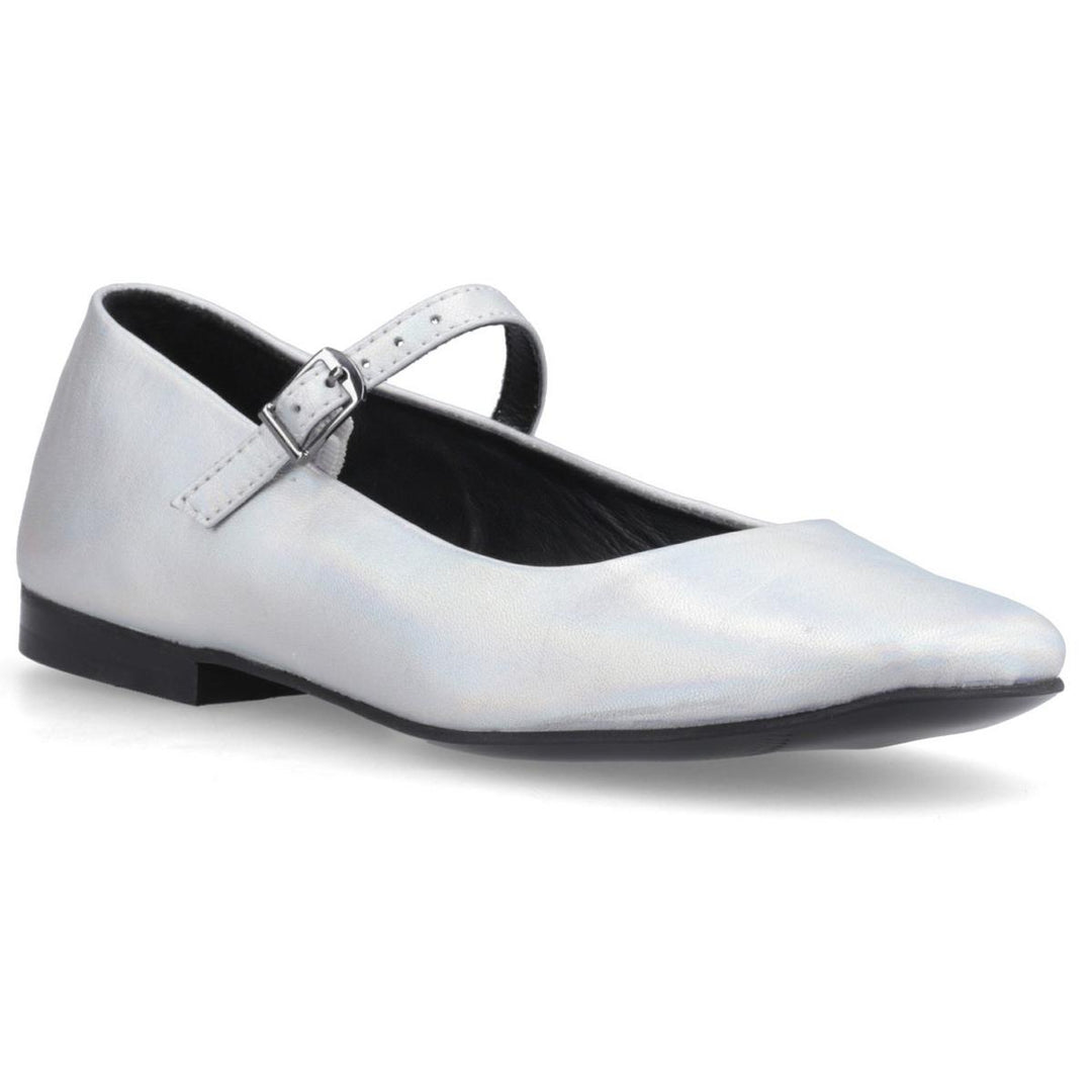 Pasha Leather Ballerina Silver