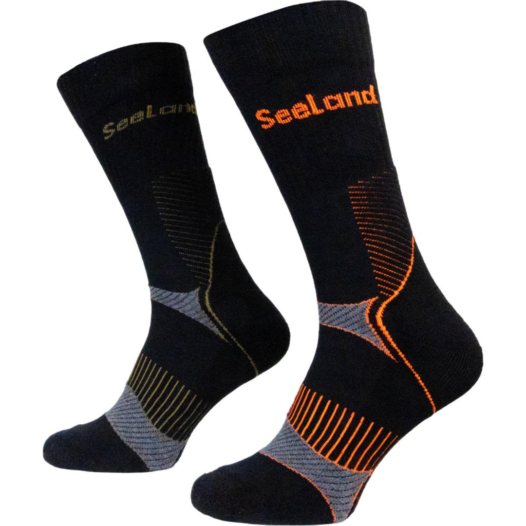 Seeland Field Coolmax Sock  2Pack Black Dark Grey