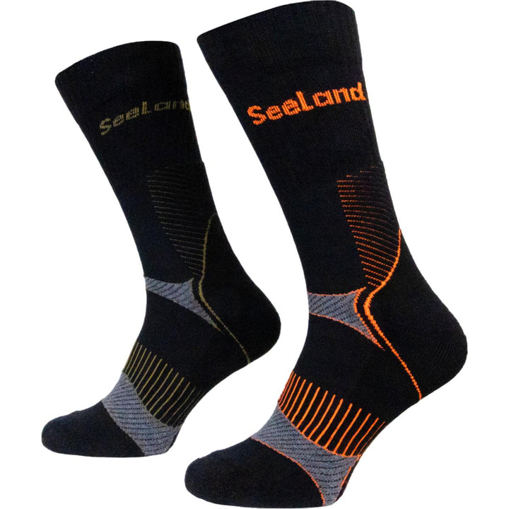 Seeland Field Coolmax Sock  2Pack Black Dark Grey