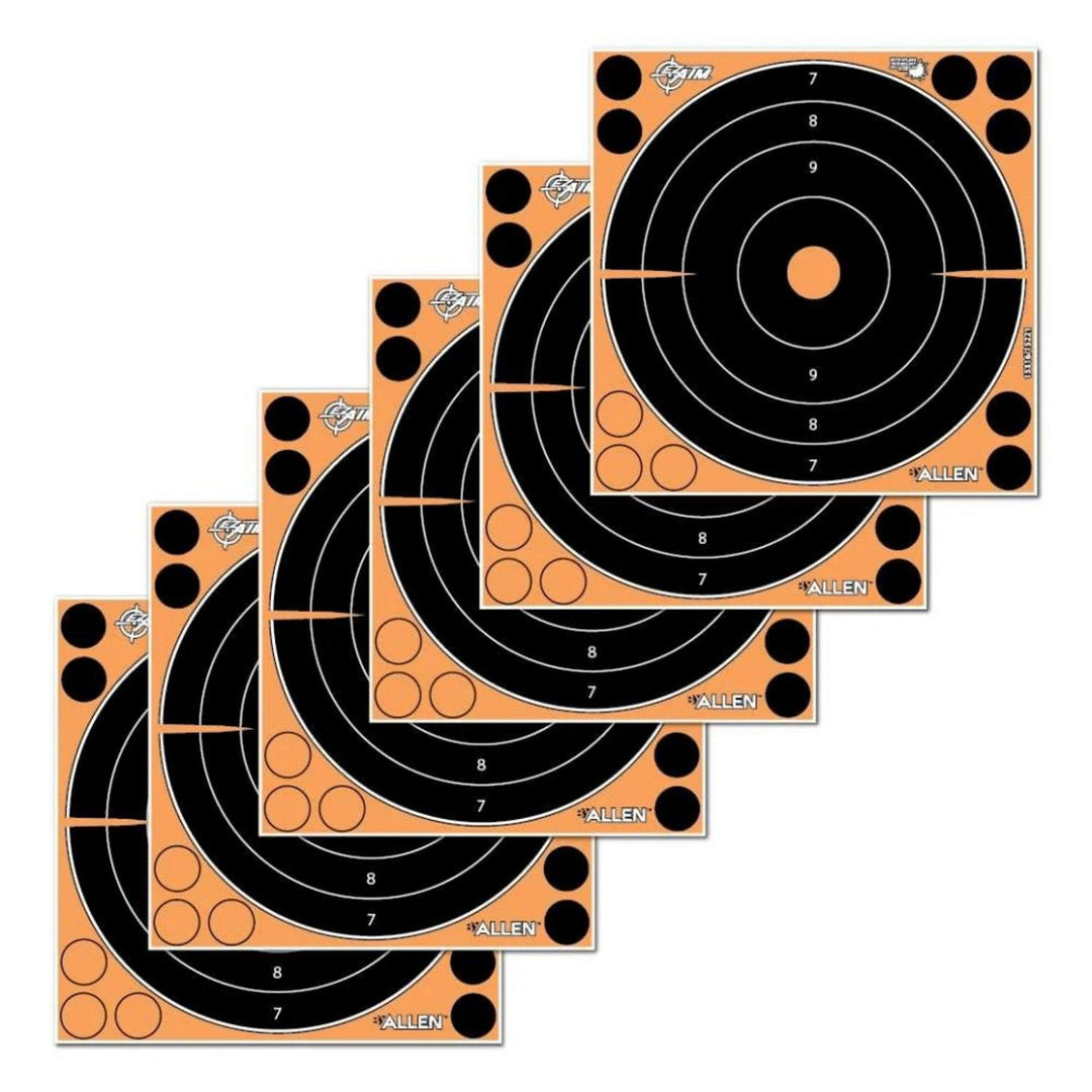 Allen EZ Aim Adhesive Splash 8 Inch Bullseye Target 6 Pack