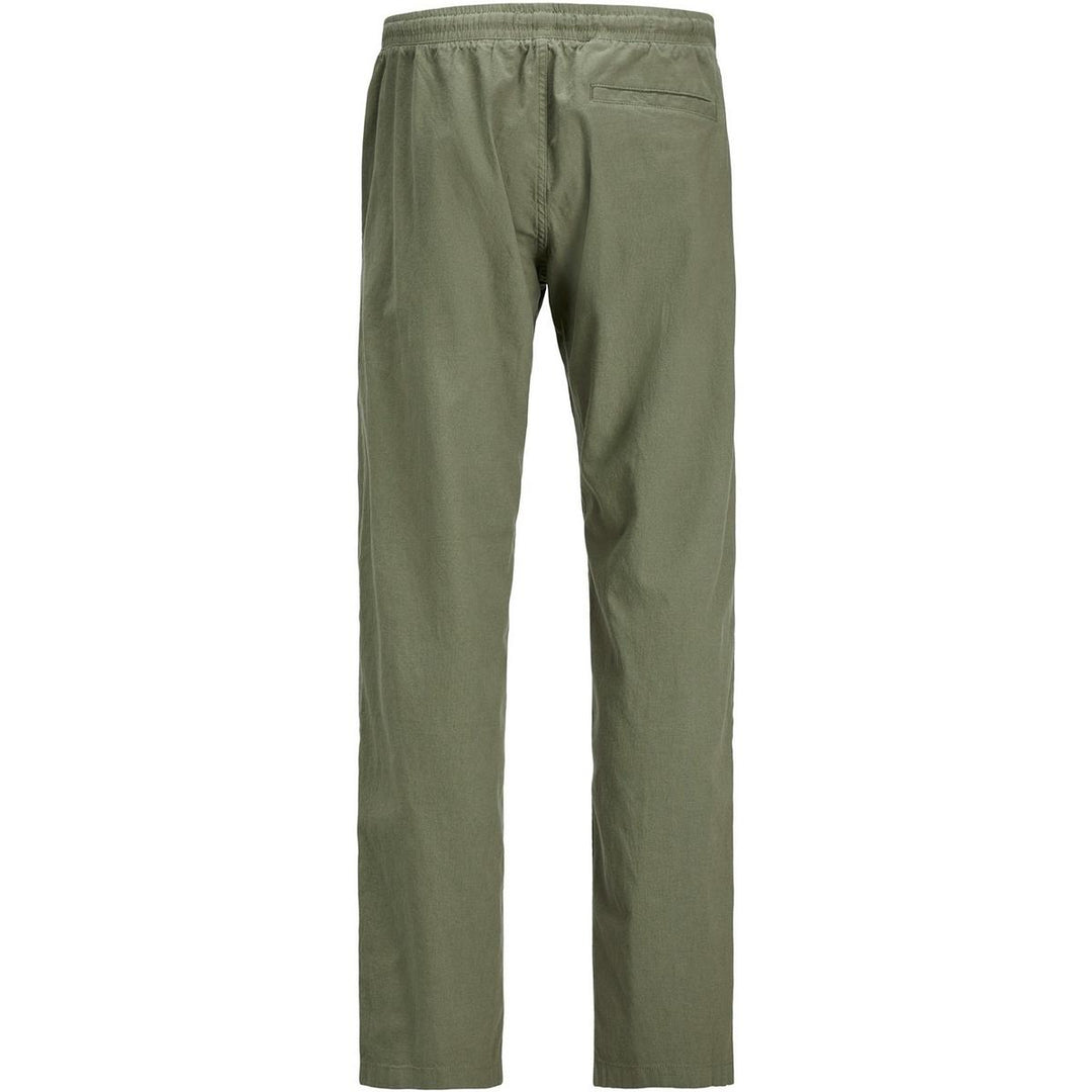 Jack & Jones Jack & Jones linen blend relaxed fit trousers in Olive Green Average Green