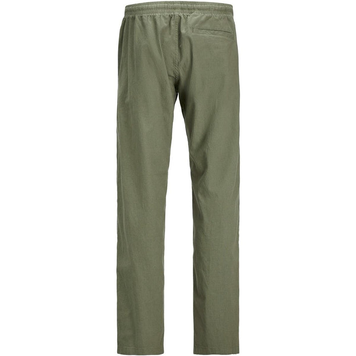 Jack & Jones Jack & Jones linen blend relaxed fit trousers in Olive Green Average Green