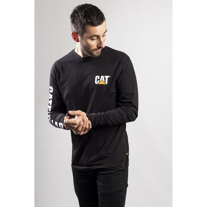Caterpillar Trademark Banner Long Sleeve T-Shirt Black