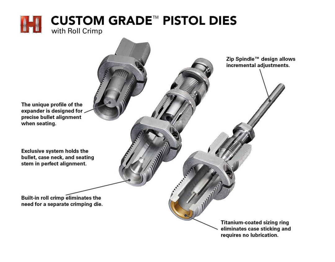Hornady Custom Grade 3-Die Set .357/.38 Spl Reloading