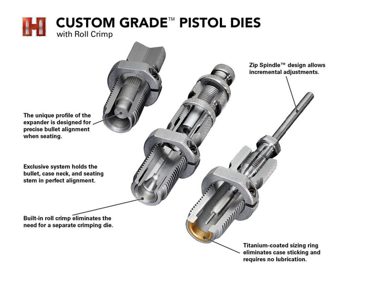 Hornady Custom Grade 3-Die Set .357/.38 Spl Reloading