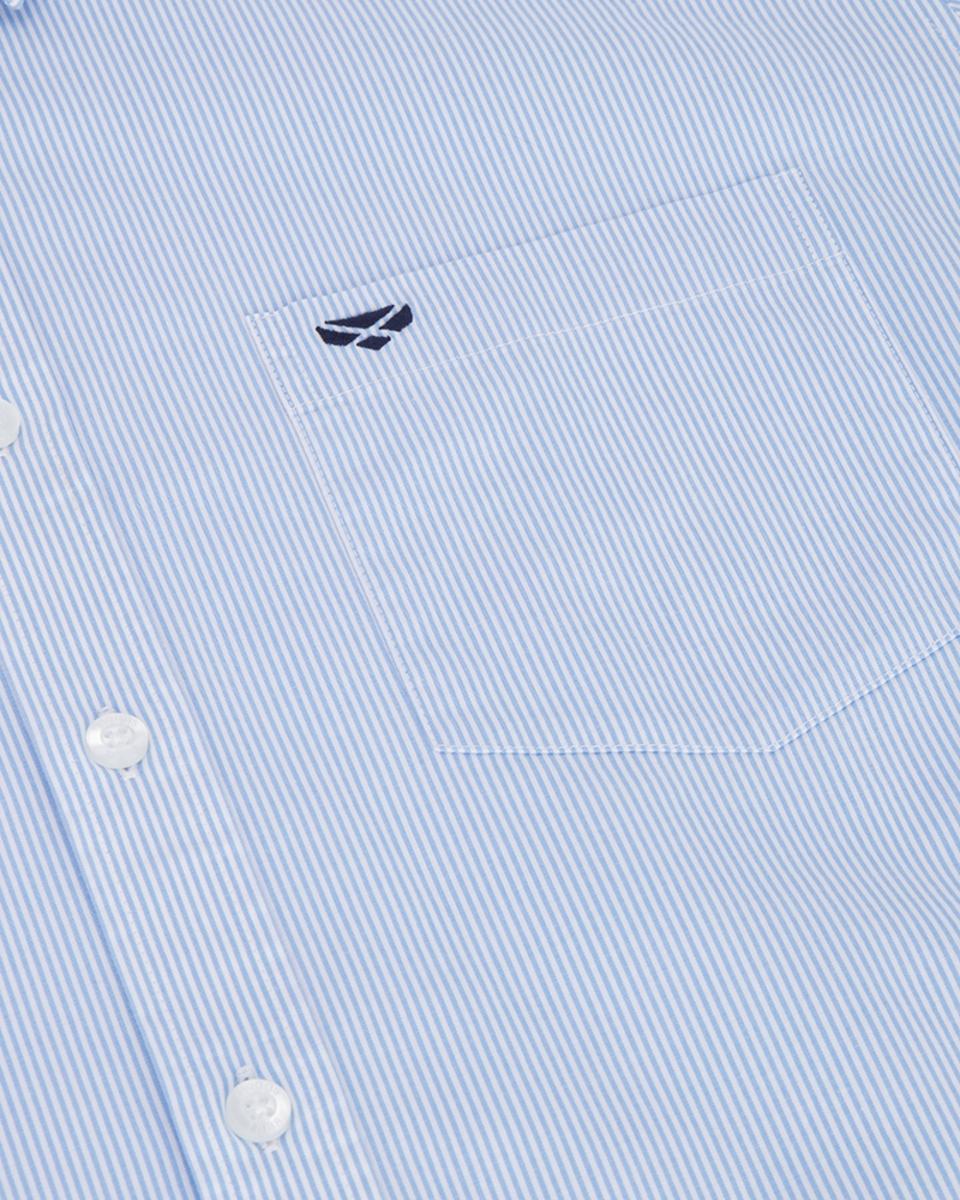 Hoggs of Fife Ingilston Stretch Stripe Shirt - Blue/White