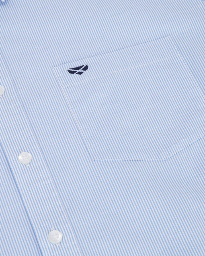 Hoggs of Fife Ingilston Stretch Stripe Shirt - Blue/White