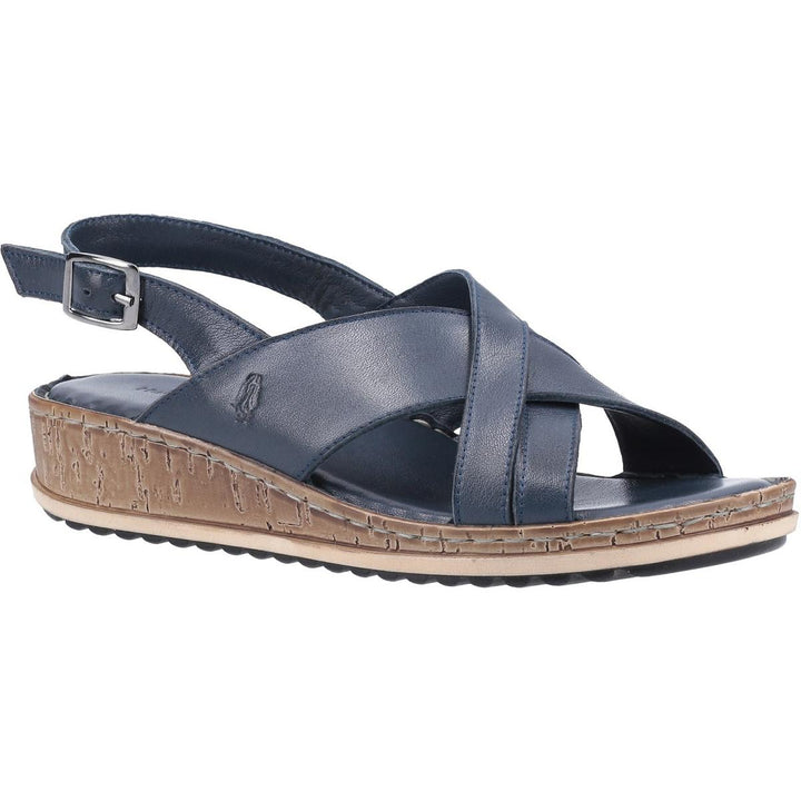 Hush Puppies Elena Cross Over Wedge Sandal Navy
