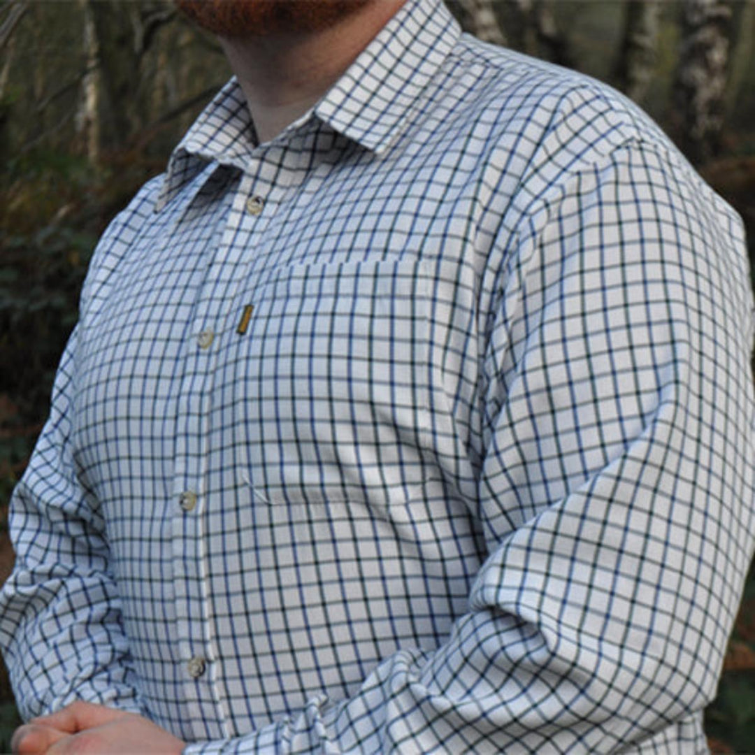 Game Technical Apparel Mens Tattersall Shirt - Blue