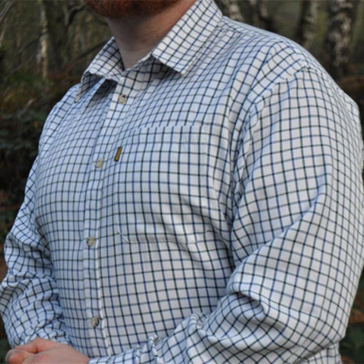 Game Technical Apparel Mens Tattersall Shirt - Blue