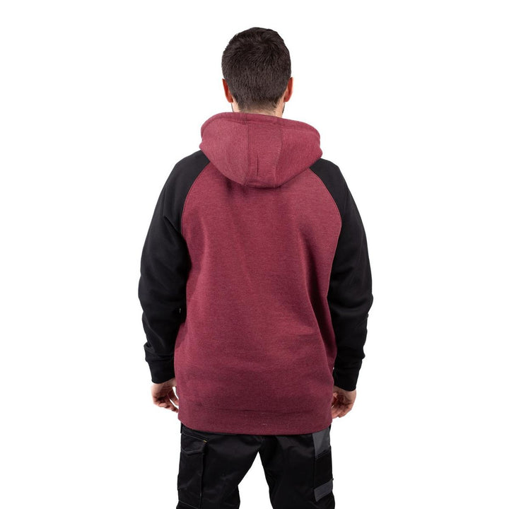 Caterpillar Raglan Hooded Sweatshirt Carmenere Heather/Black