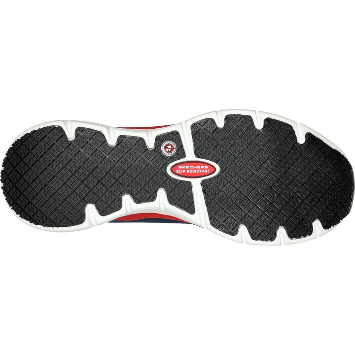 Skechers Workwear Arch Fit Sr Ringstap Safety Trainer Navy/Red - Podiatrist-designed shape developed with 20 years of data and 120,000 unweighted foot scans, Removable insole helps mould to your reduce shock increase weight dispersion