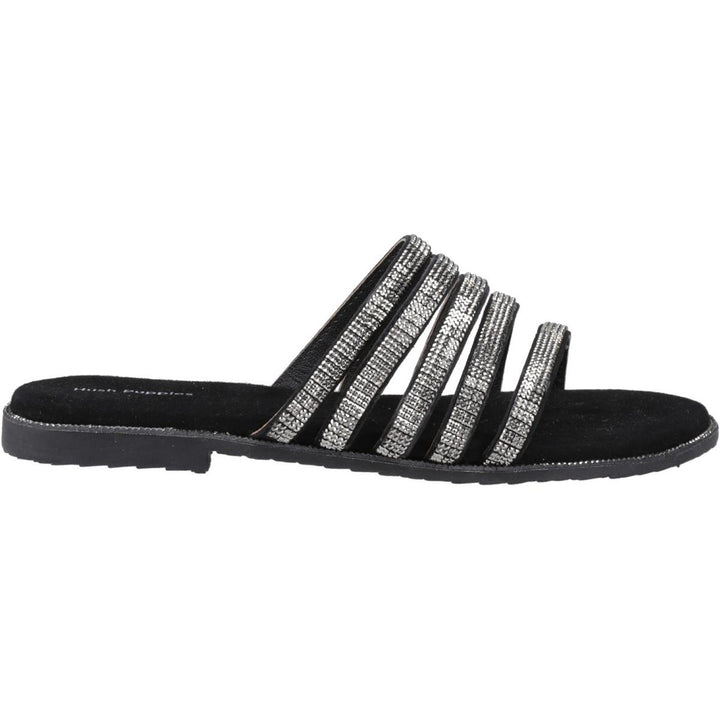 Hush Puppies Paris Slide Sandal Black/Silver – view 5