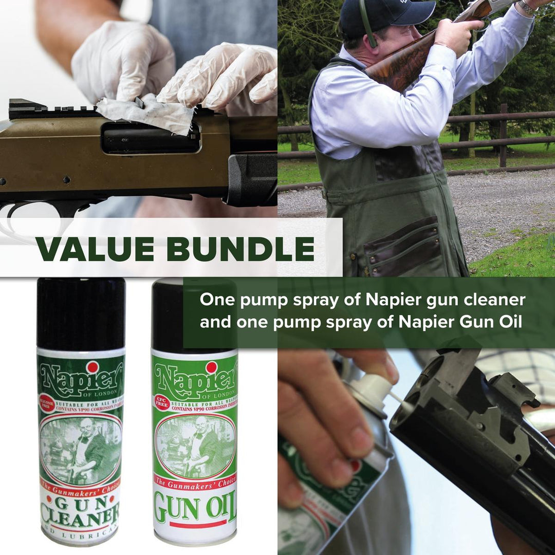 BushWear Napier Gun Cleaner Pump Spray and Napier Gun Oil Pump Spray Bundle