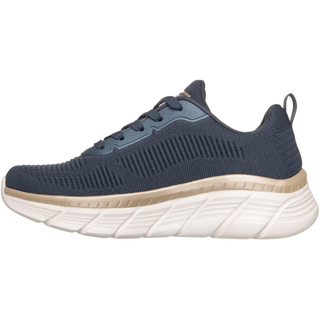 Bobs B Flex Hi Flying Trainers Navy/Gold Engineered Knit