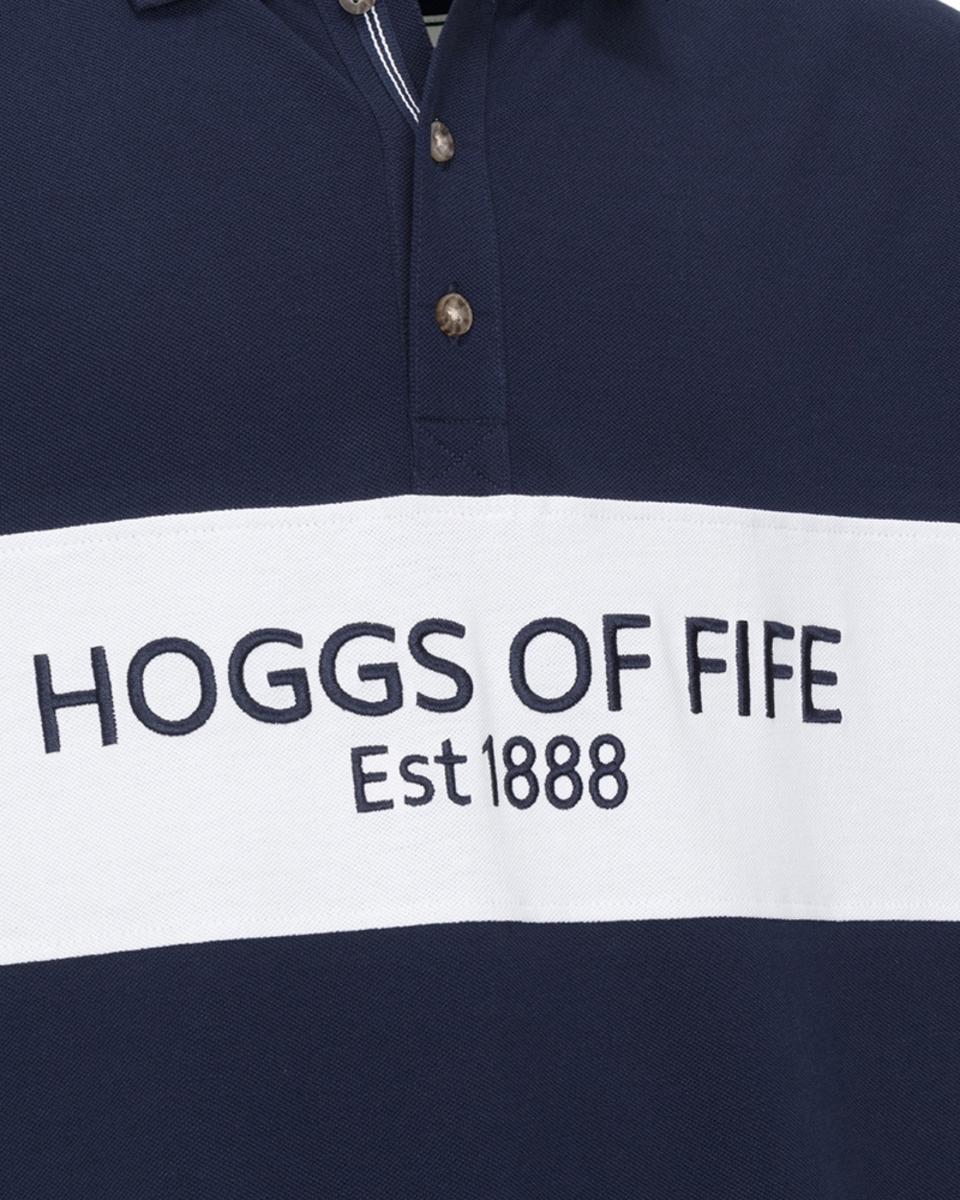 Hoggs of Fife Stewart Block Pique Polo Shirt - Navy