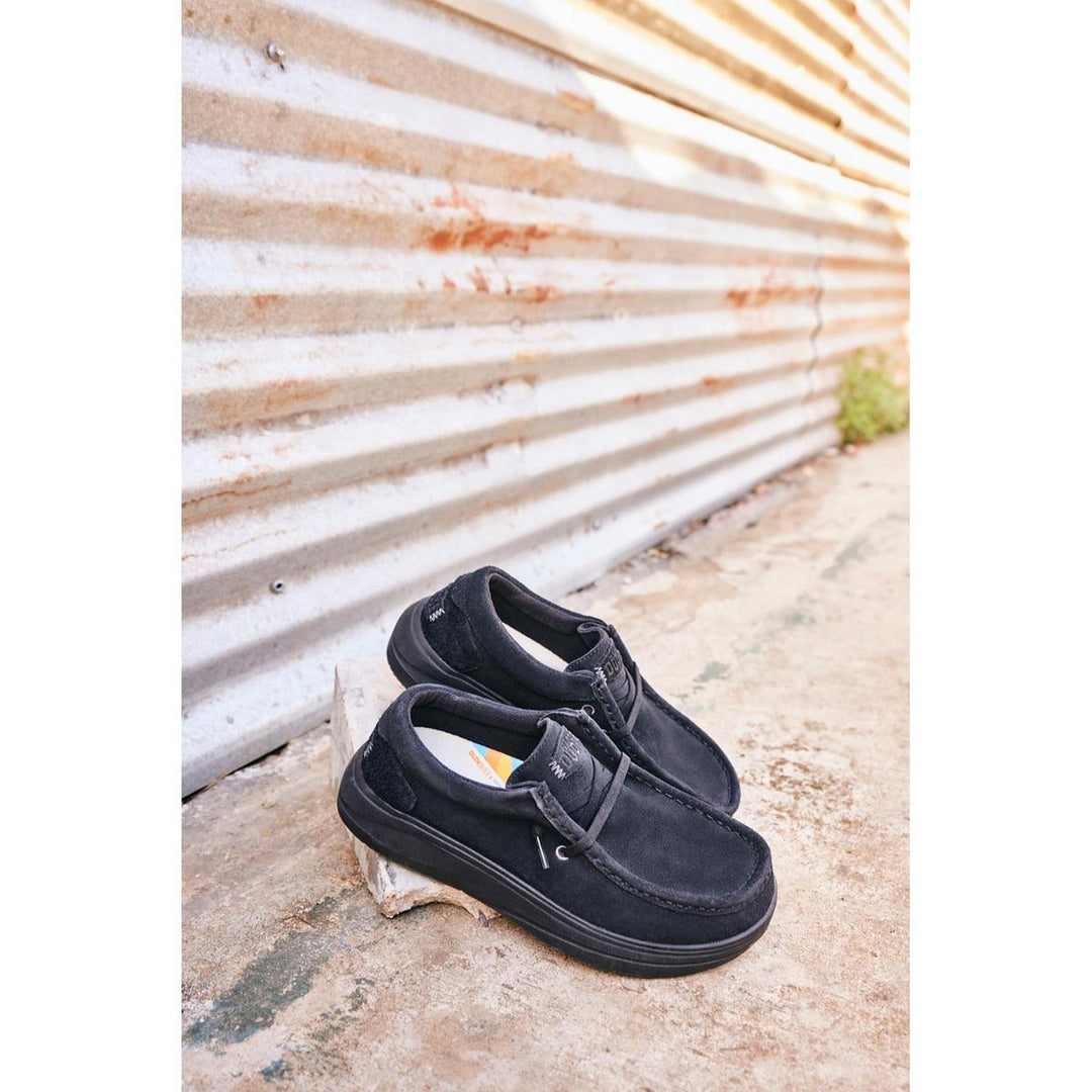 HEYDUDE Wally X Suede Shoes Black