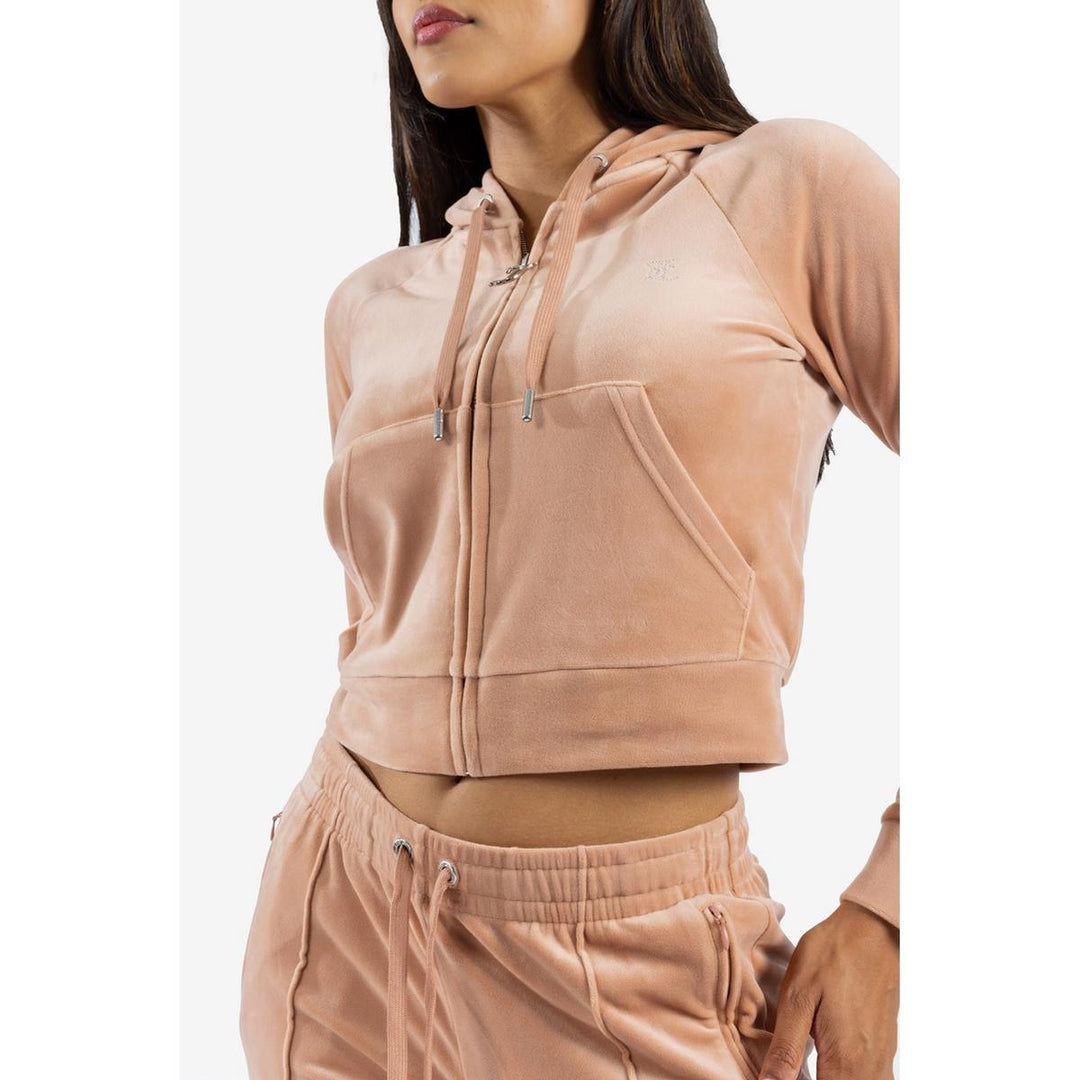 Juicy Couture Classic Velour Hoodie With Juicy  Logo Cafe Au Lait