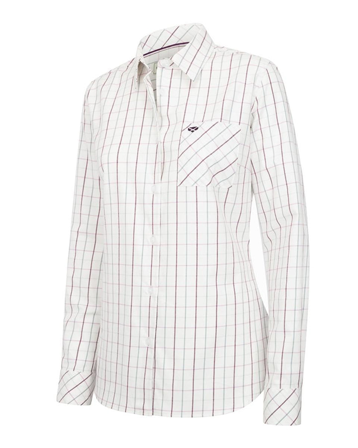 Hoggs of Fife Aberlady Ladies Tattersall Shirt Purple/Minera