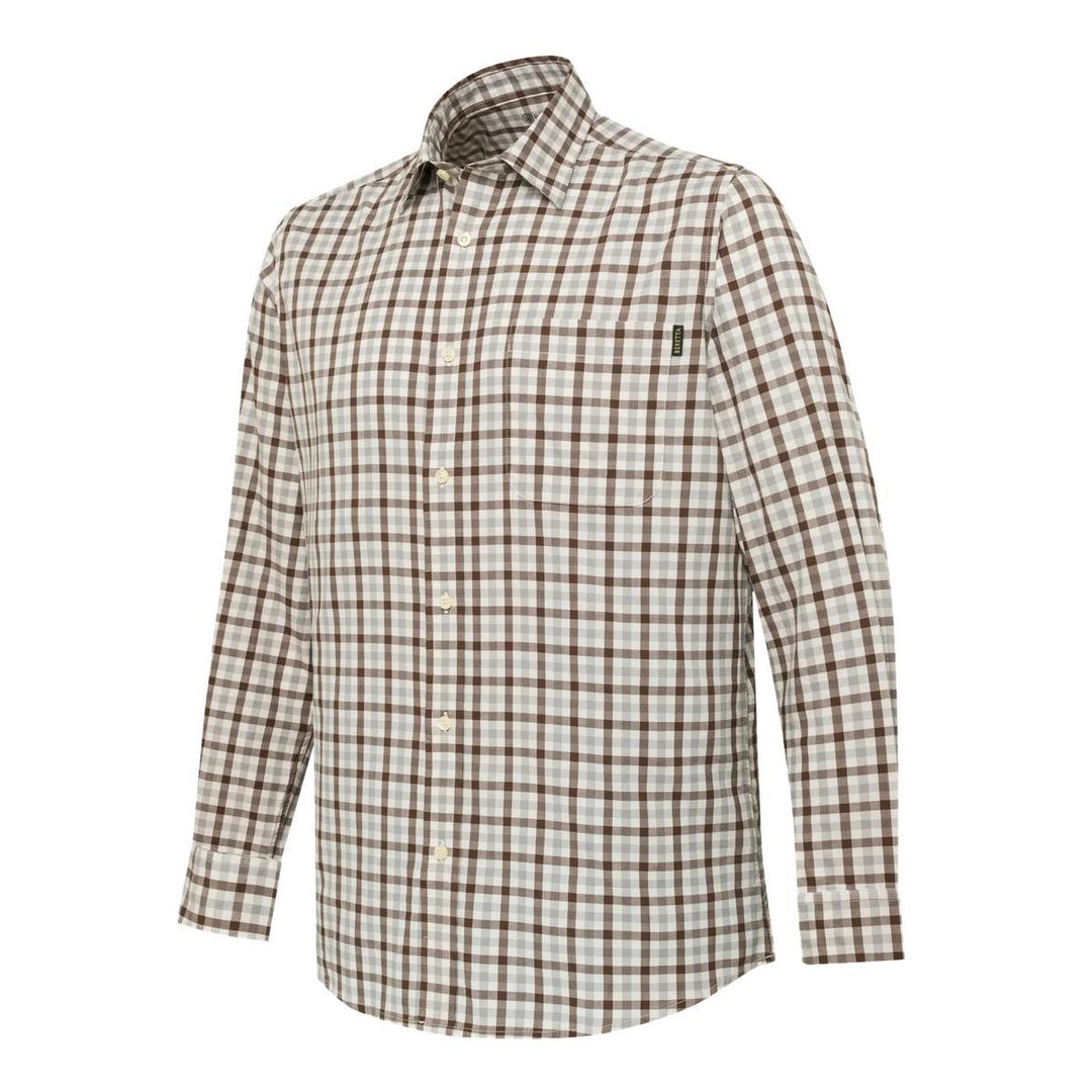 Bryggen Shirt  Grey and Brown check