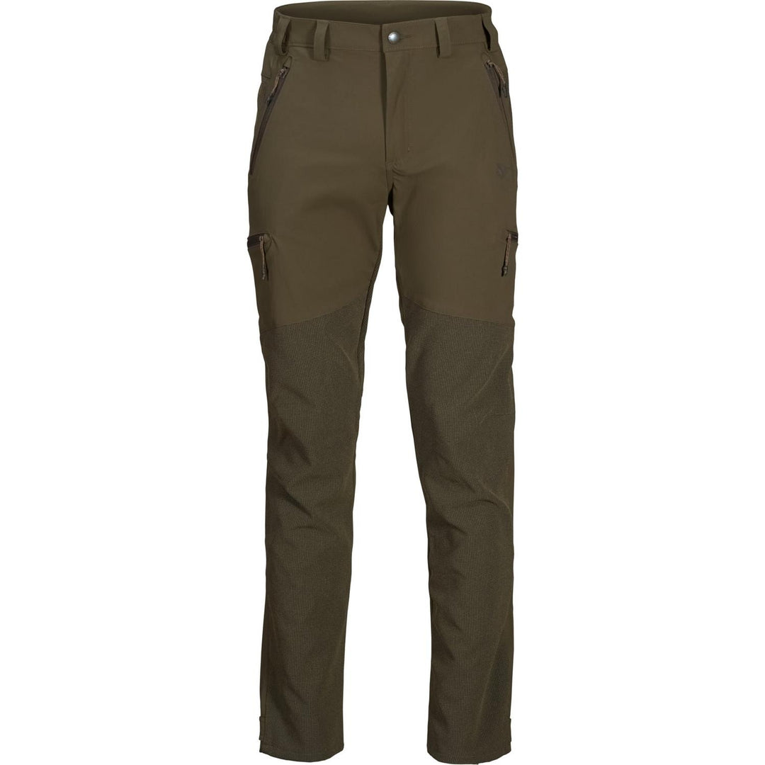 Seeland Outdoor reinforced trousers Pine green - Zipped thigh pockets, Elasticated waist