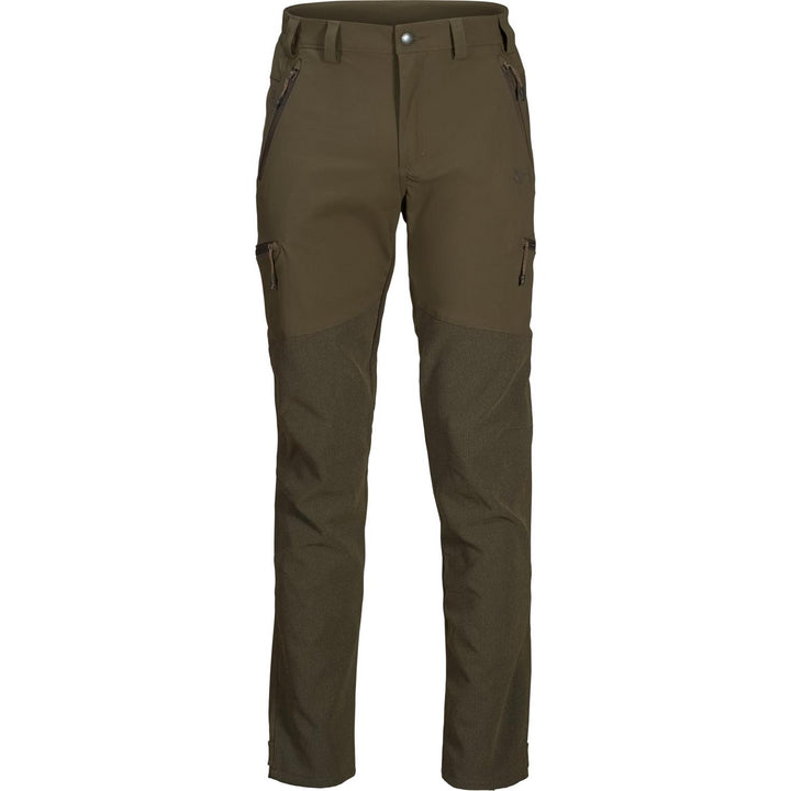 Seeland Outdoor reinforced trousers Pine green - Zipped thigh pockets, Elasticated waist