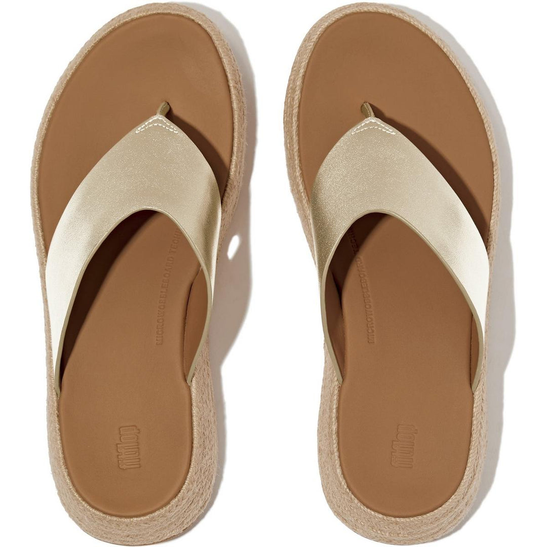 Fitflop F-Mode Toe Post Espadrille Platino