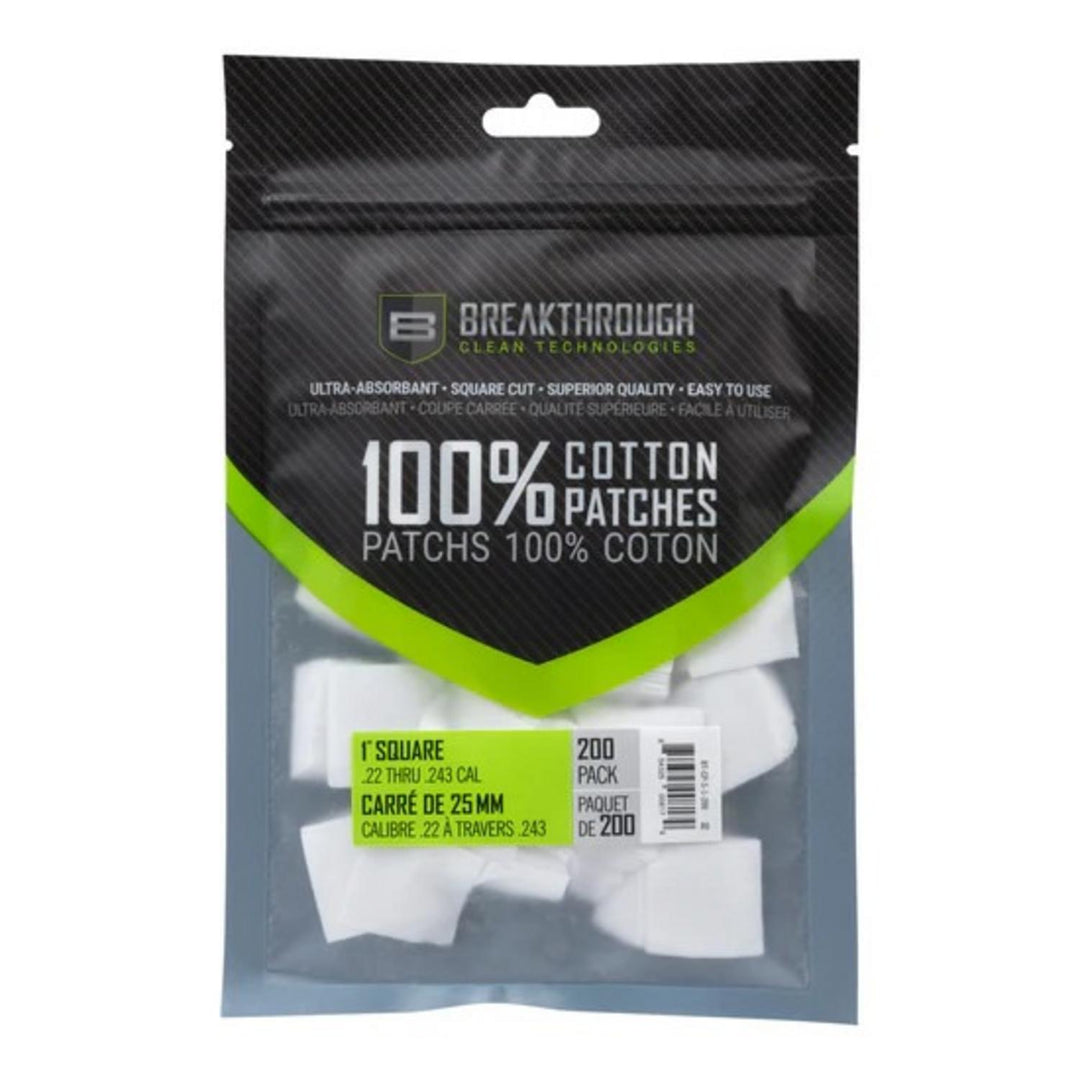 Breakthrough Clean Cotton Patches 1" .22-.243 Cal (200)