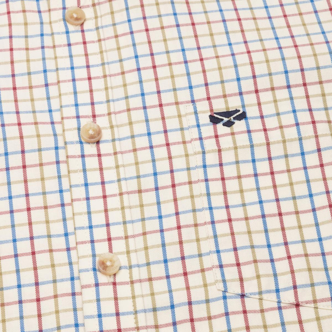 Hoggs of Fife Inverness Cotton Tattersall Shirt - Wine/Blue/Green