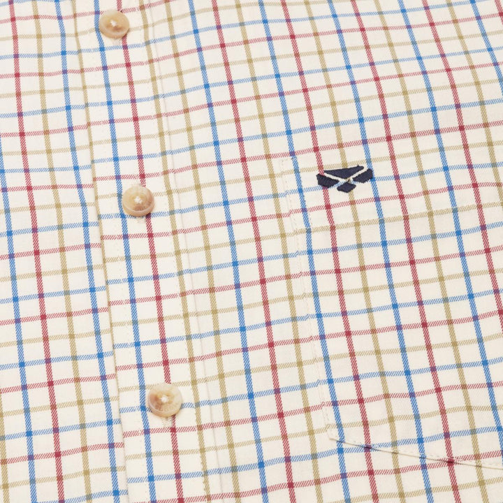 Hoggs of Fife Inverness Cotton Tattersall Shirt - Wine/Blue/Green