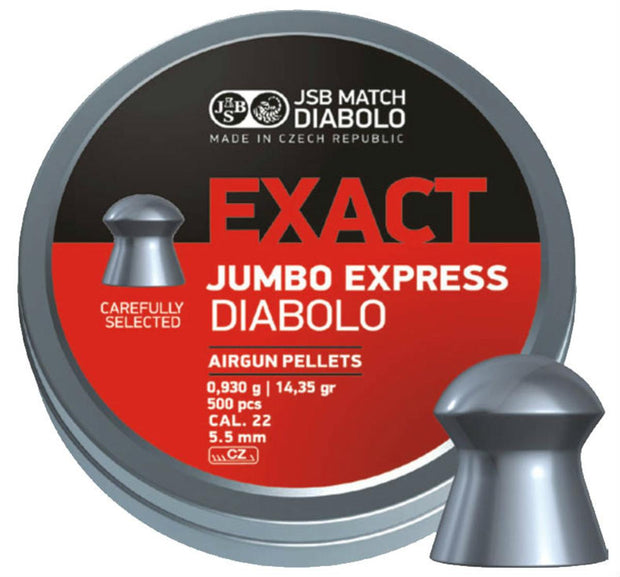 JSB  Jumbo Exact Express .22 Pellets  Tin of 500