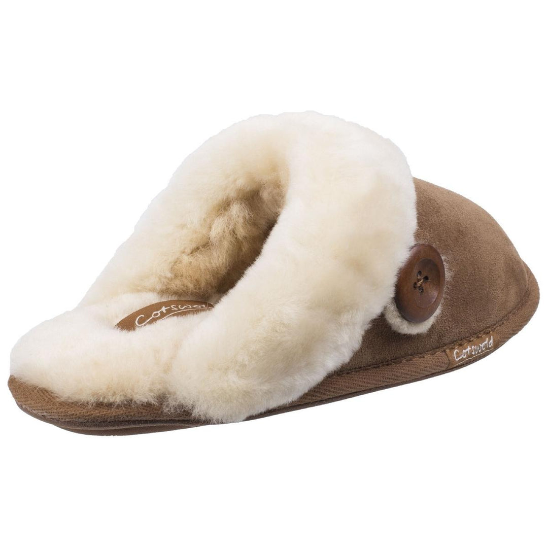 Cotswold Lechlade Sheepskin Mule Slipper Chestnut