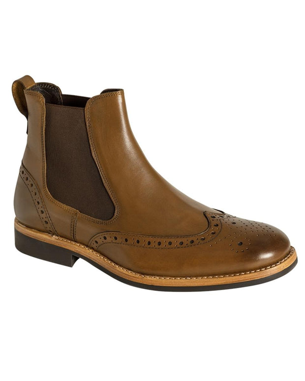 Hoggs of Fife 4218 Stanley Semi-Brogue Dealer Boots Burnished Tan