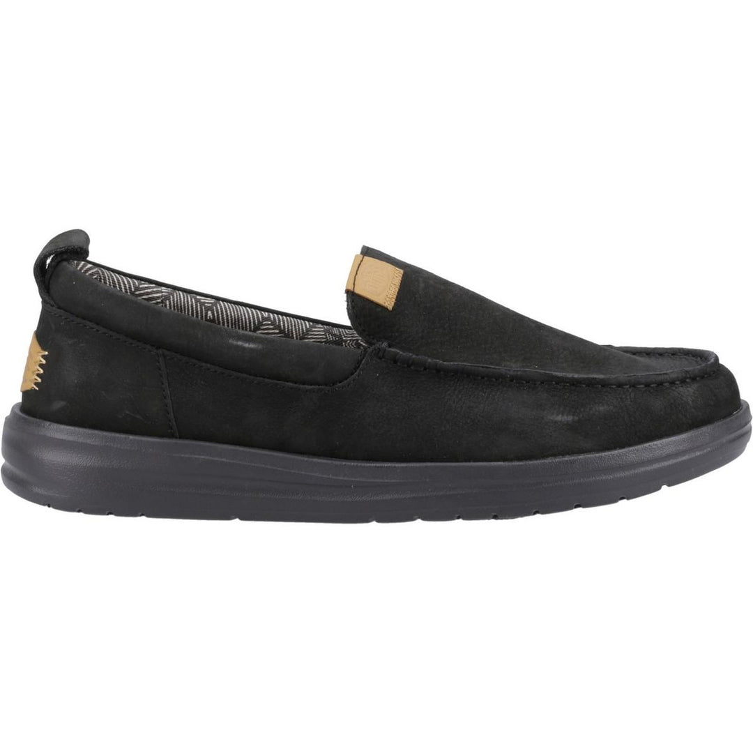 HEYDUDE Wally Grip Moc Craft Leather Shoe Black