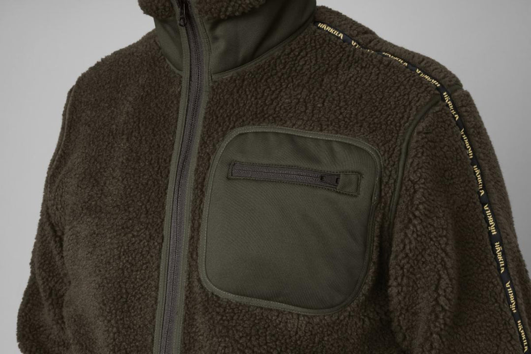 Harkila Rurik teddy fleece Shadow grey/Willow green