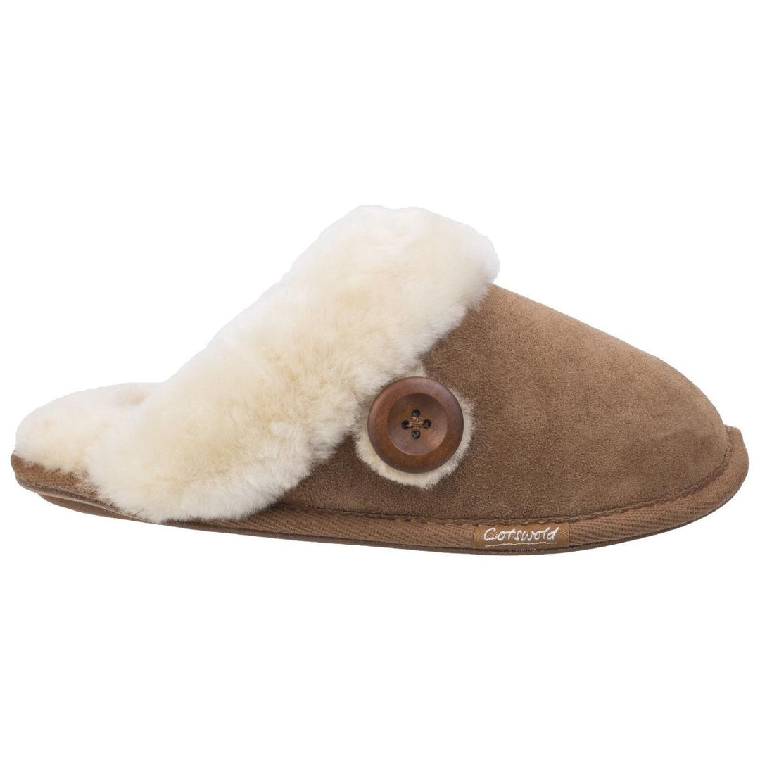 Cotswold Lechlade Sheepskin Mule Slipper Chestnut