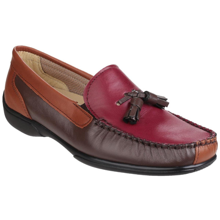 Cotswold Biddlestone Slip On Loafer Shoe Chestnut/Tan/Wine