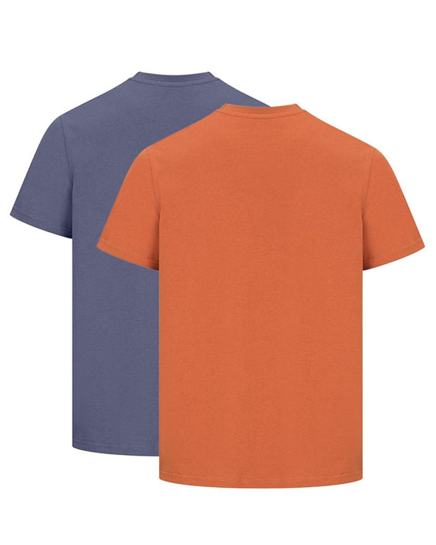 Hoggs of Fife Sandwood 2Pk T-Shirts - Slate Blue/Rust