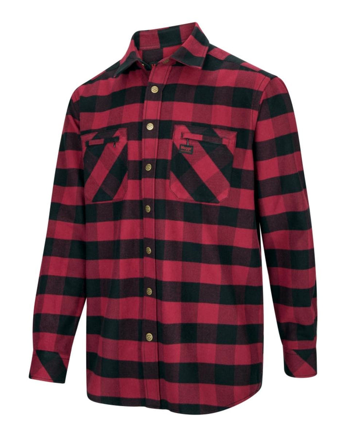 Hoggs of Fife Tentsmuir Heavyweight Flannel Shirt Red/Black Check S