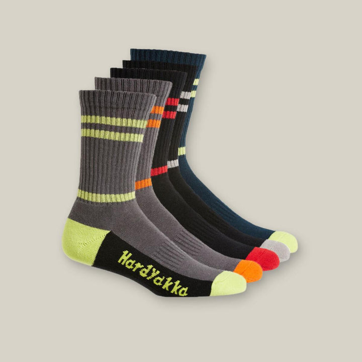 Hard Yakka Crew Five Pack Worksock Multi