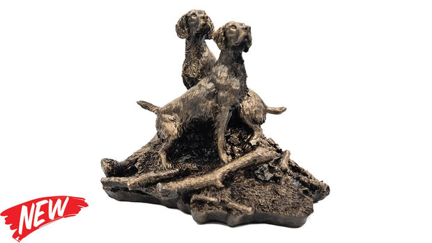 Bisley Patina Bronze Sculpture Pair of Spinger Spaniels