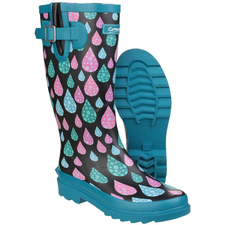 Cotswold Burghley Waterproof Pull On Wellington Boot Raindrop