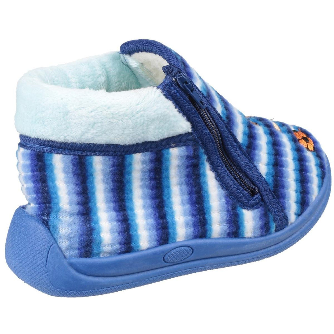 Mirak Safari Zip Up Bootie Slipper Blue