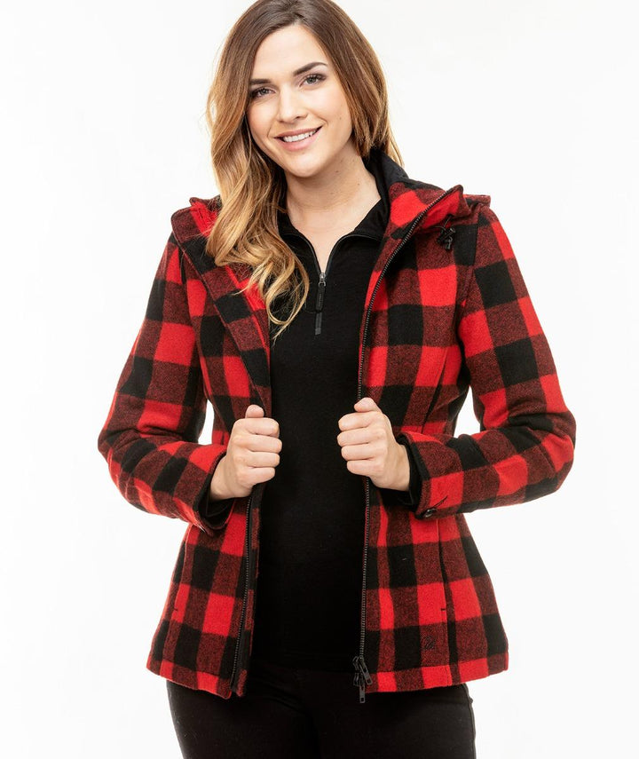 Swanndri Seattle Hoodie Red/Black Check