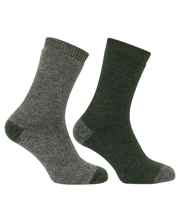 Hoggs of Fife 1904 Country Short Socks (Twin Pack) - Tweed/Loden