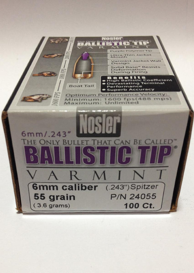 Nosler Varmint 6mm 55gr  Heads (BallisTip)100bx (24055)