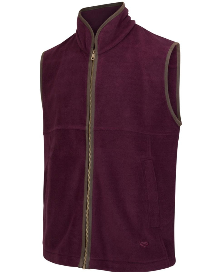 Hoggs of Fife Stenton Technical Fleece Gilet Merlot